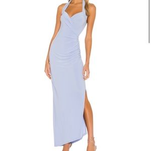 X REVOLVE Halter Sweetheart Side Drape Gown - Norma Kamali from Revolve.